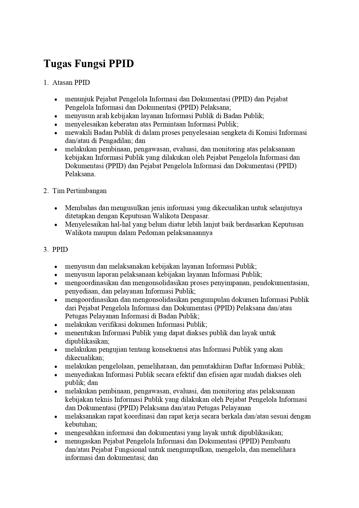 TUGAS DAN FUNGSI PPID