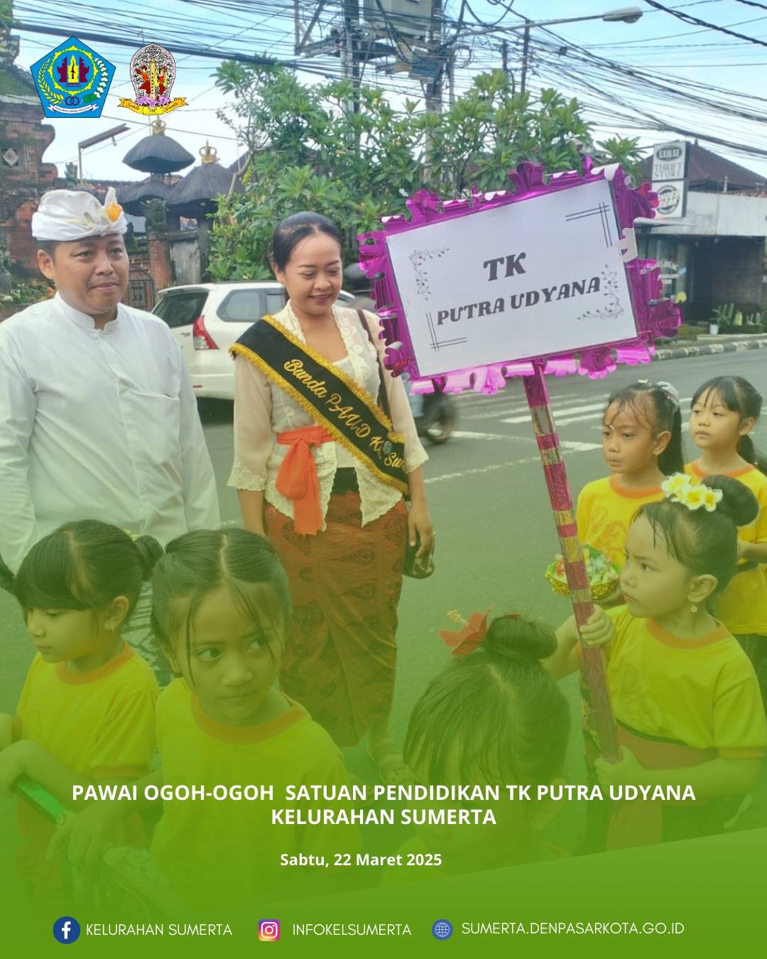 Pawai ogoh-ogoh kreatifitas peserta didik TK Putra Udyana di sekitar Br./lingkungan Abian Kapas Kaja