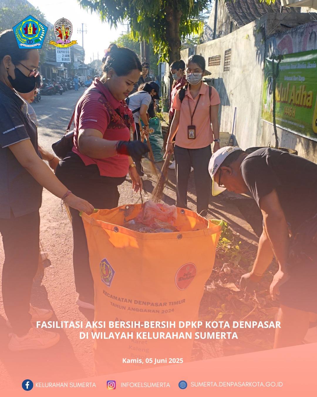 Fasilitasi Aksi bersih lingkungan (telajakan, got/selokan) sekaligus sosialisasi pilah sampah dari s