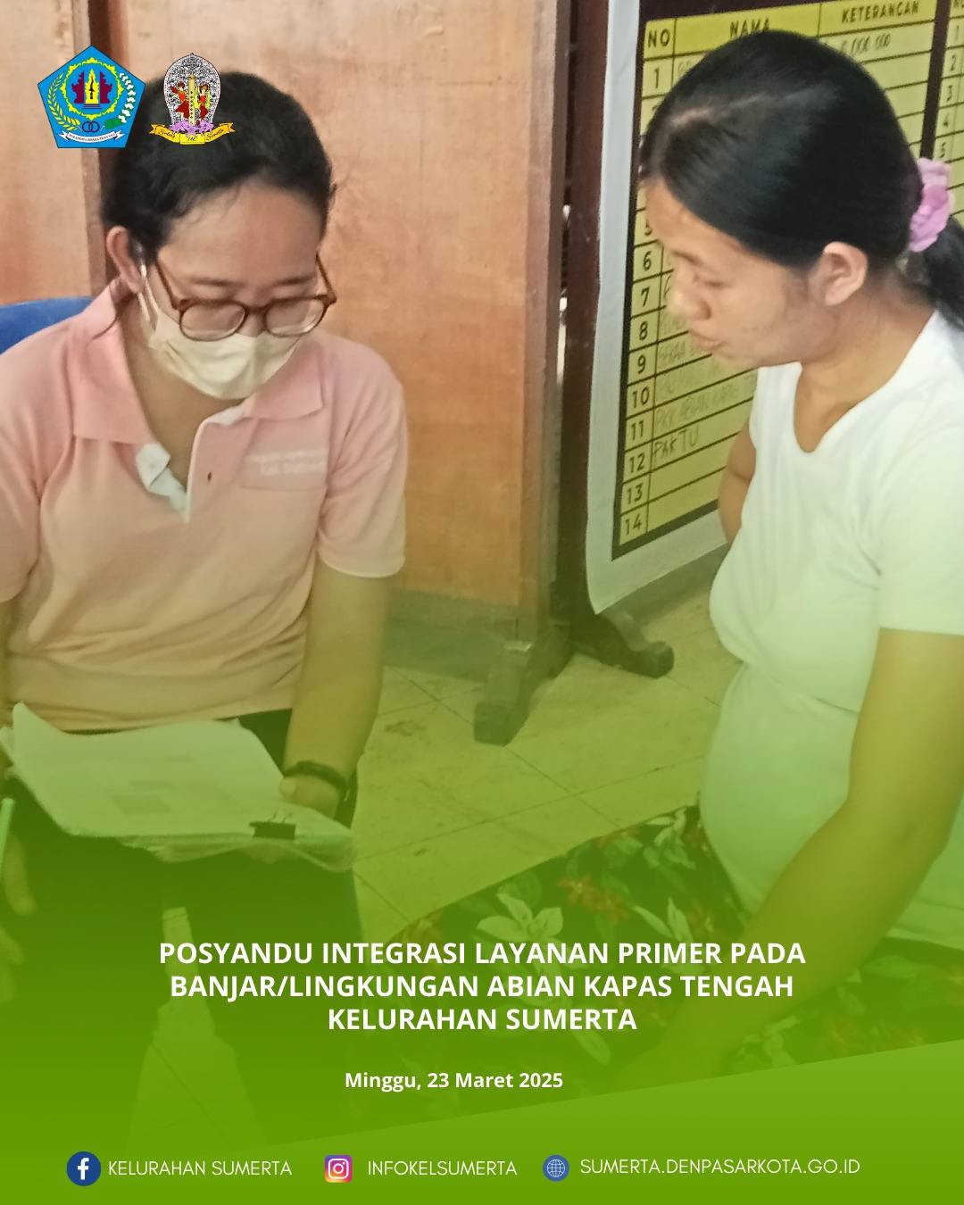 Pemantauan kondisi kesehatan melalui kegiatan posyandu Integrasi Layanan Primer (ILP) bagi seluruh s