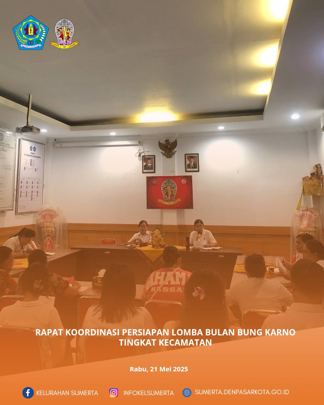 Rapat koordinasi persiapan pelaksanaan acara Bulan Bung Karno tingkat Kecamatan yang dipimpin langsu