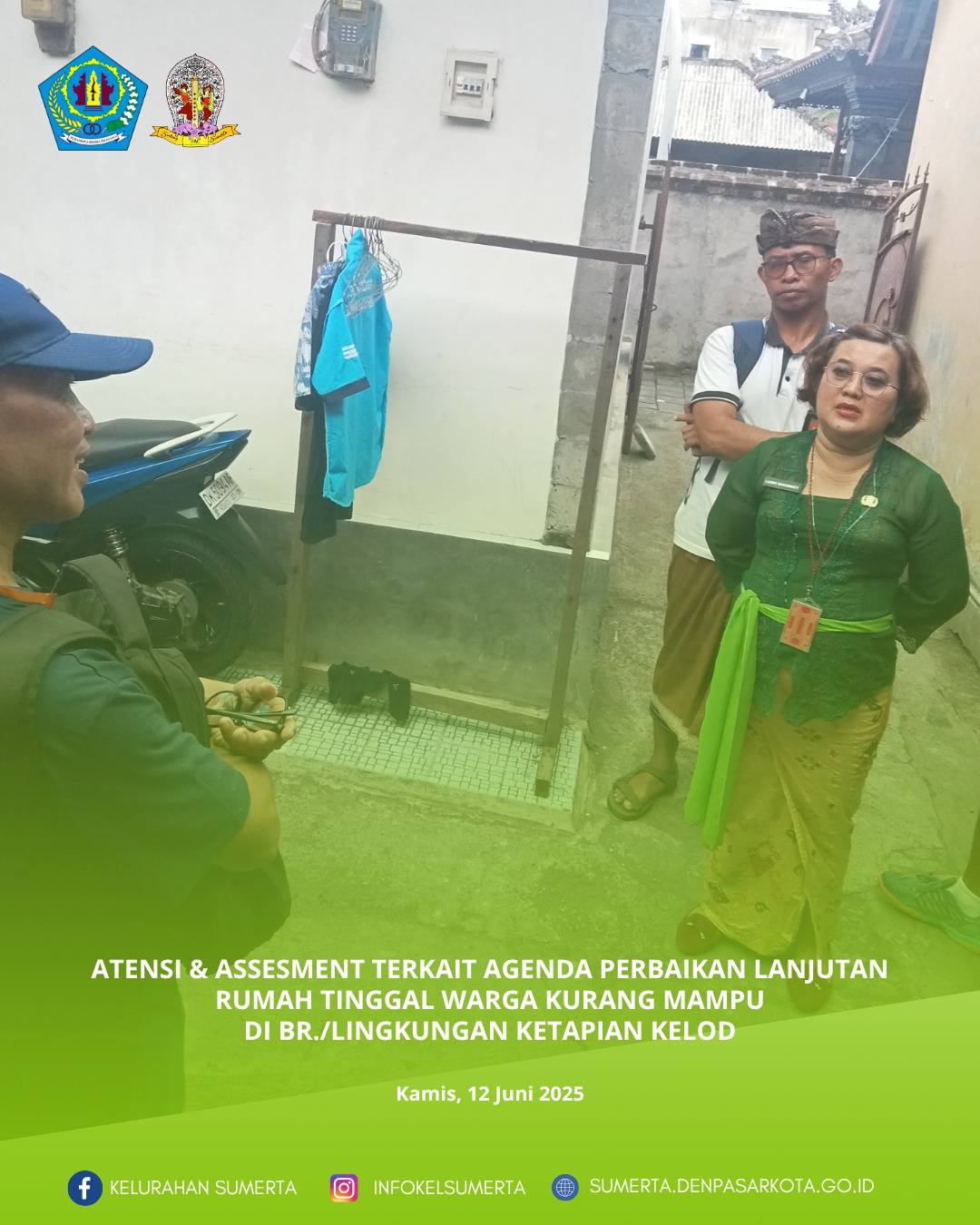 Perbaikan lanjutan rumah tinggal (sementara) fasilitasi dari keluarga untuk warga kurang mampu di Br