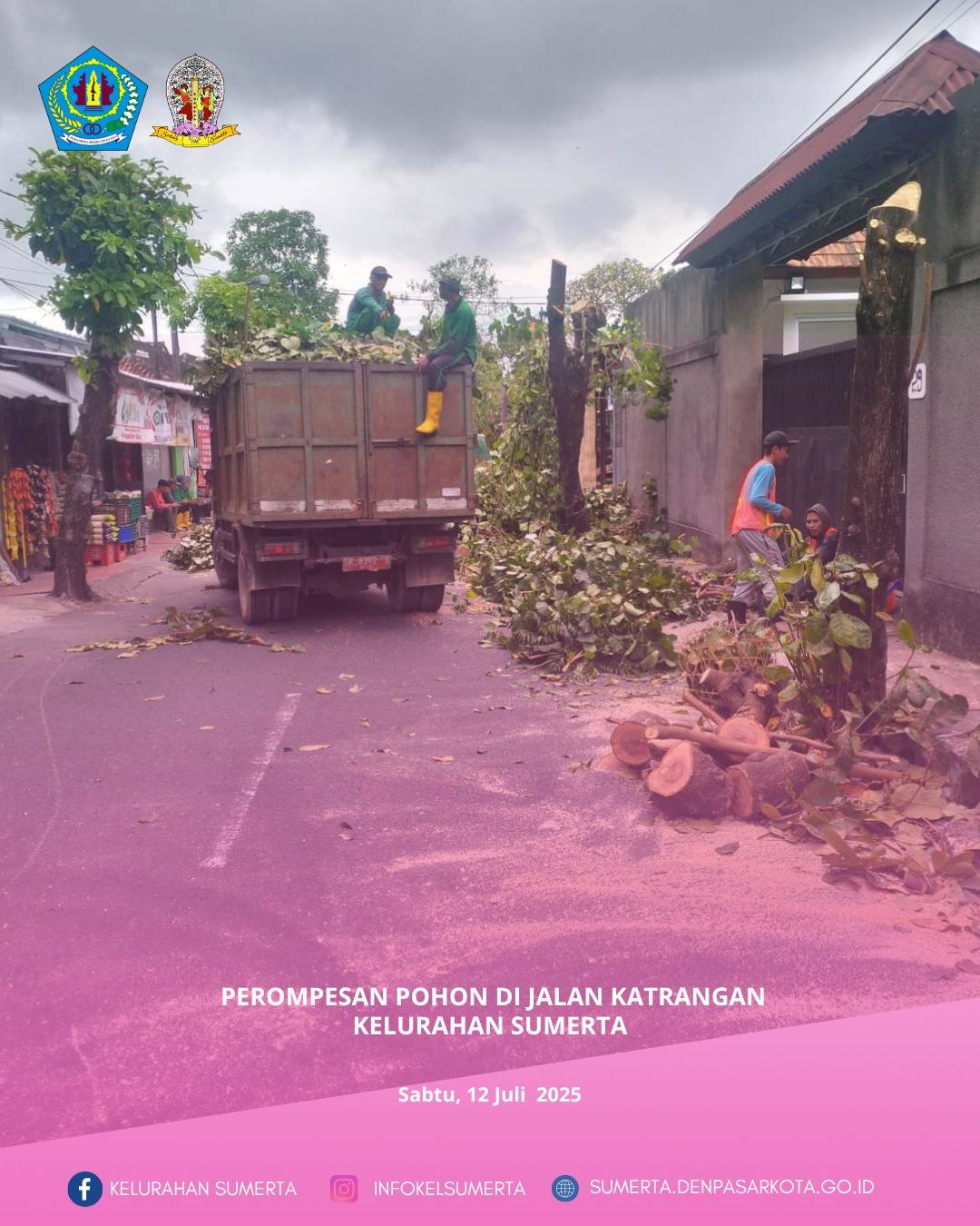Pendampingan dan monitoring giat perompesan dahan pohon terkait optimalisasi pelaksanaan pekerjaan r