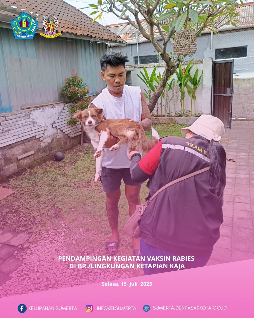  Pendampingan Vaksin Rabies fasilitasi Dinas Pertanian Kota Denpasar di Lingkungan/ Br. Ketapian Kaj