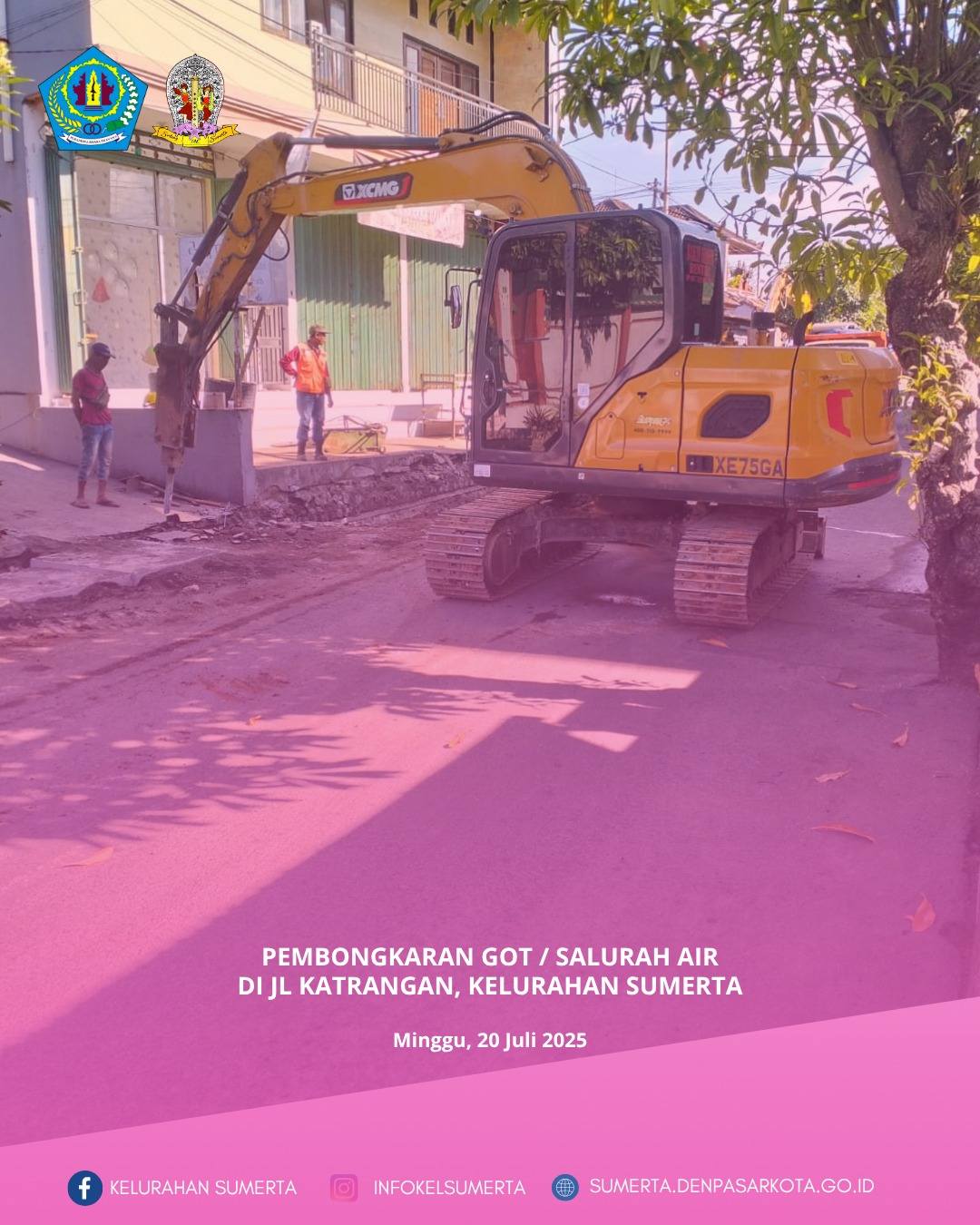 Pendampingan dan monitoring giat pembongkaran/penataan got/saluran air terkait pelaksanaan pekerjaan