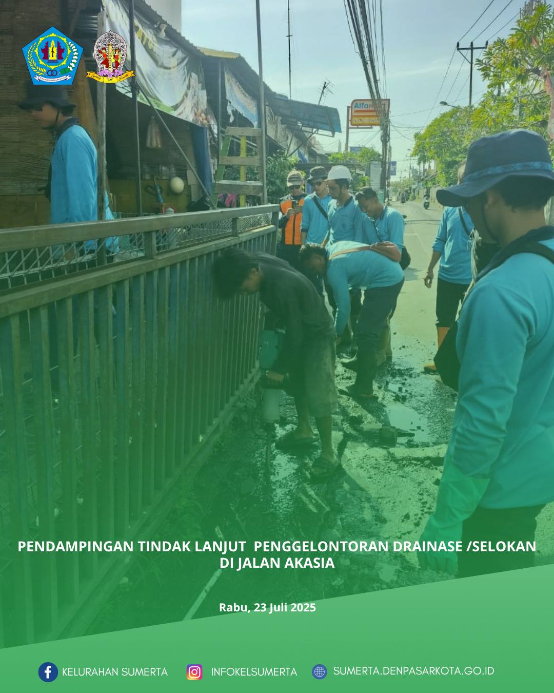 Pendampingan tindak lanjut pengaduan masyarakat terkait penggelontoran Drainase/selokan karena luapa