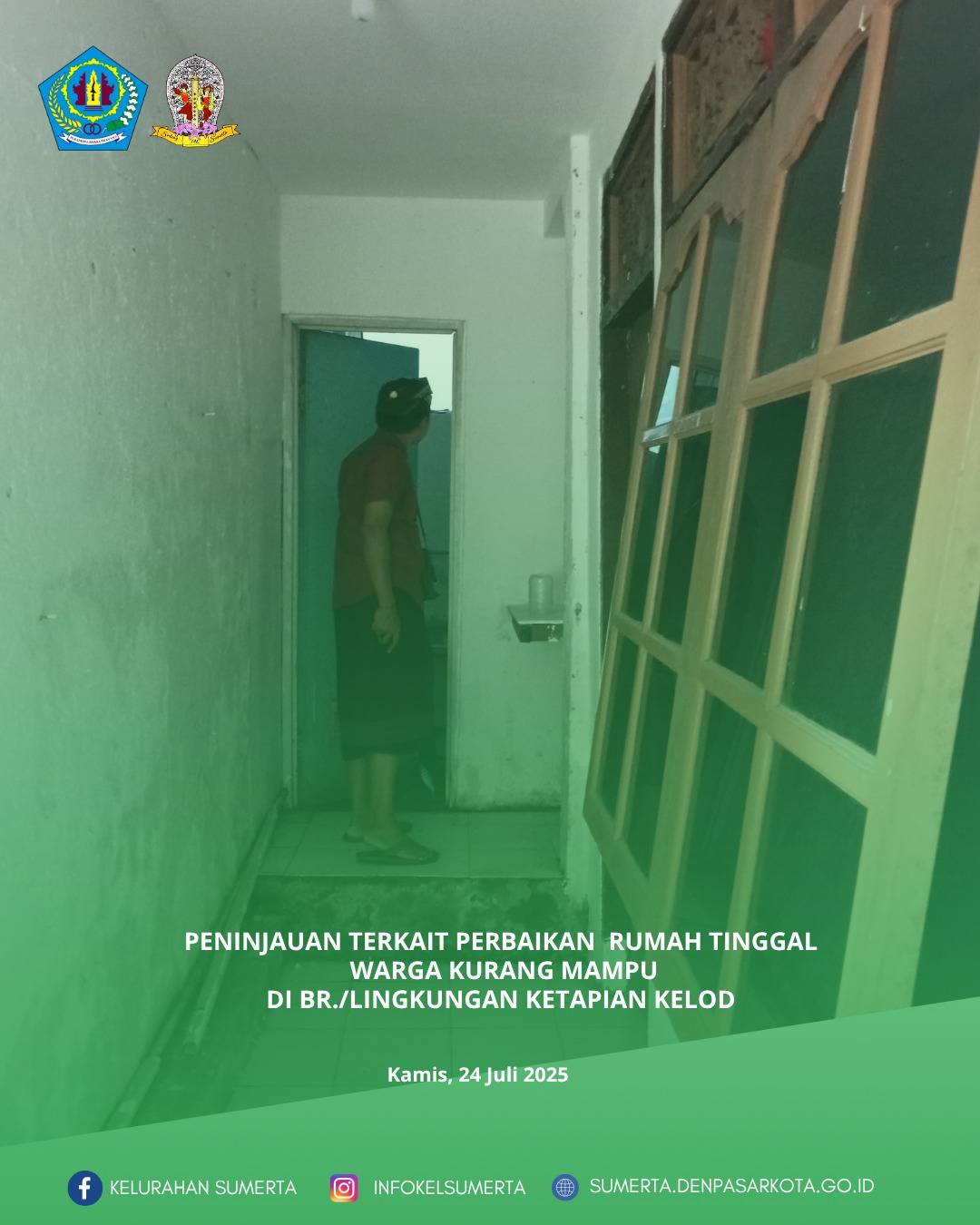 Peninjauan bersama Kaling Ketapian Kelod terkait tindak lanjut pekerjaan perbaikan rumah tinggal sem