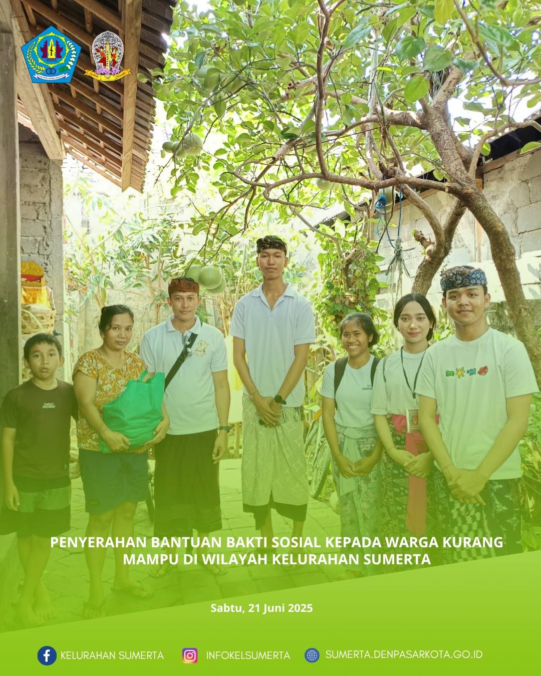 Fasilitasi penyerahan bantuan dari Mahasiswa Universitas Udayana untuk warga pemerlu bantuan di wila