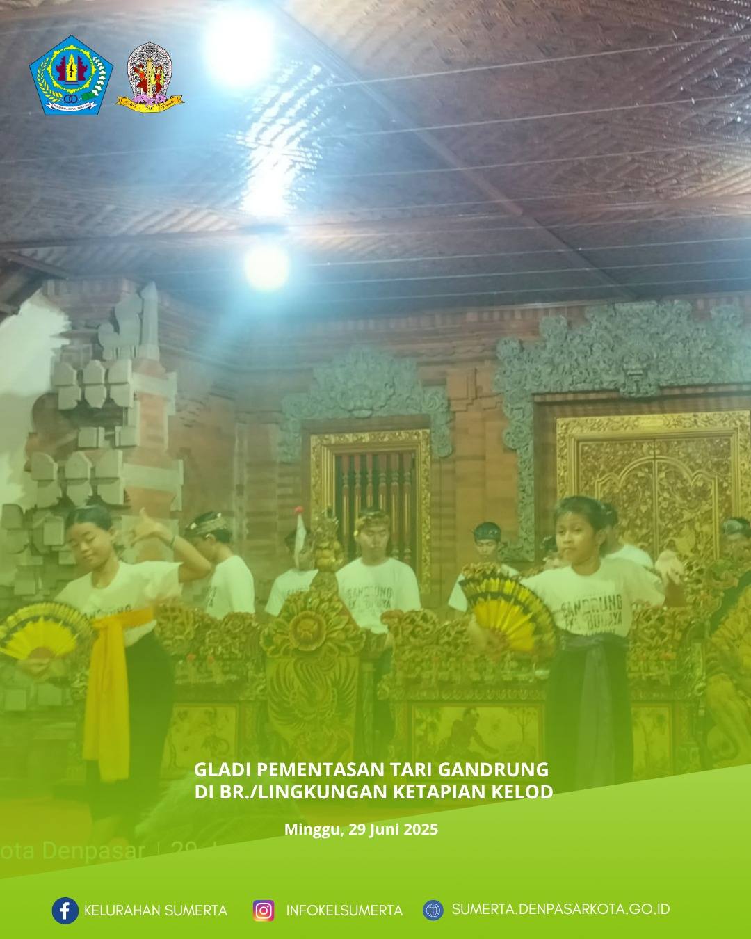 Gladi pementasan Tari Gandrung di Br./ Lingkungan Ketapian Kelod yang akan tampil memeriahkan Pesta 