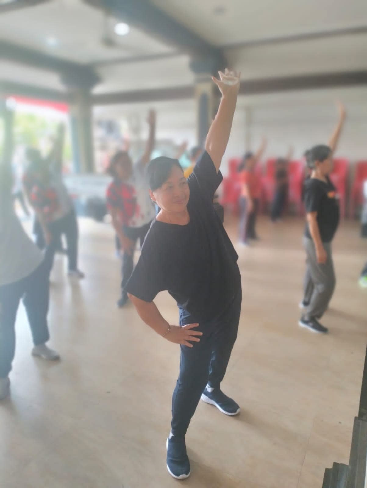 Senam lansia yang dilaksanakan secara berkala di banjar/lingkungan Abian Kapas Kaja