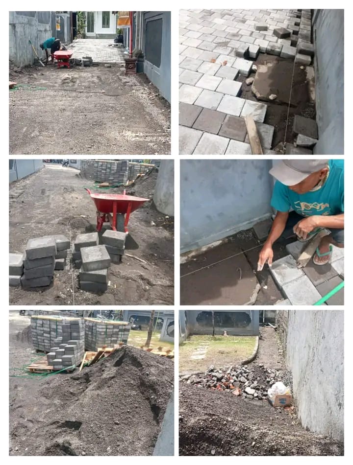 Pemantauan aktifitas pekerjaan penataan lingkungan (pemasangan paving)pada lokasi jl. Meduri no. 4 d