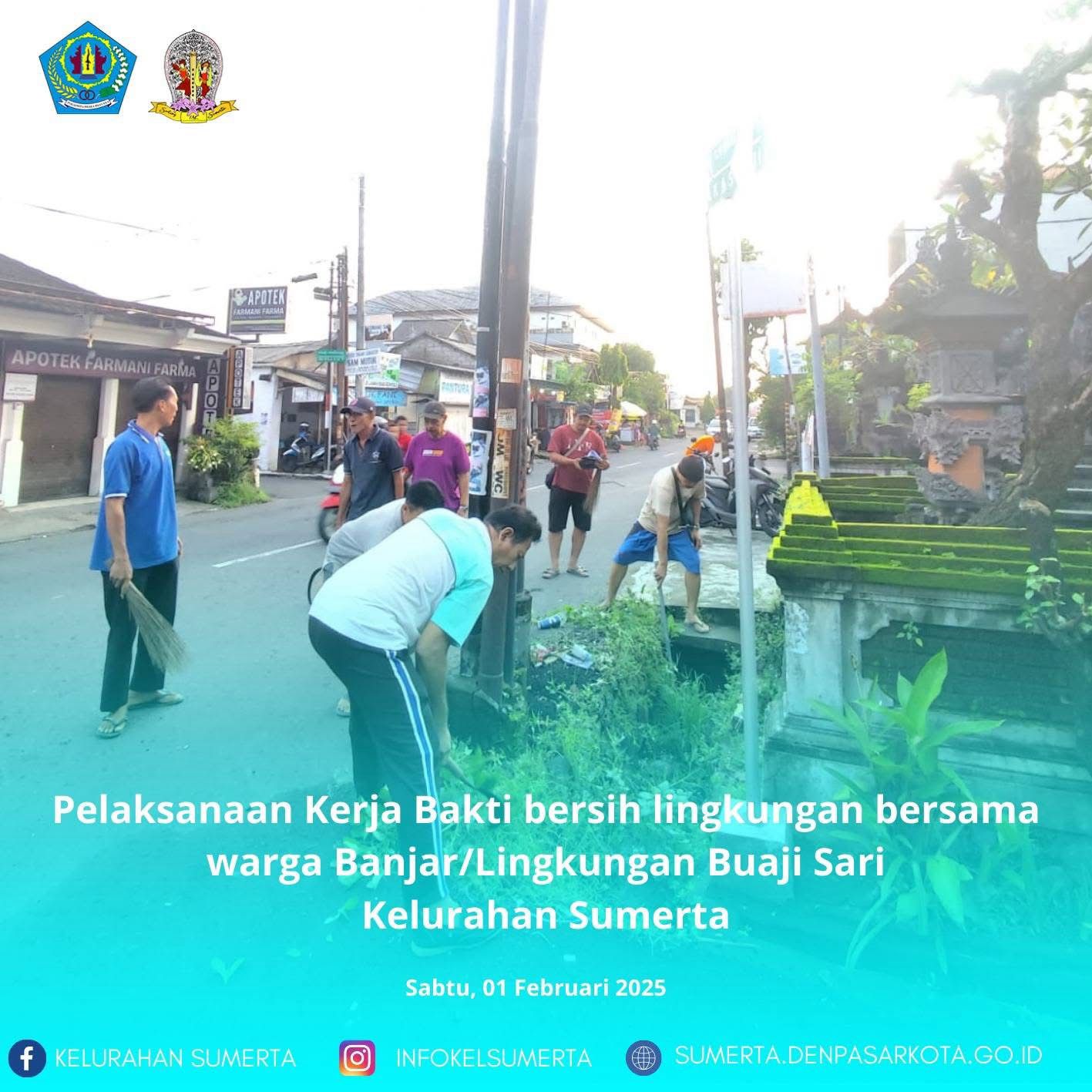 Pelaksanaan gotong royong di wilayah Lingkungan Buaji Sari