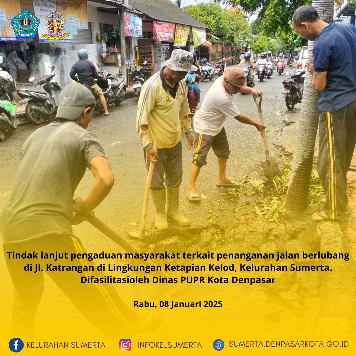 Tindak lanjut pengaduan masyarakat terkait penanganan jalan berlubang di Jl. Katrangan 