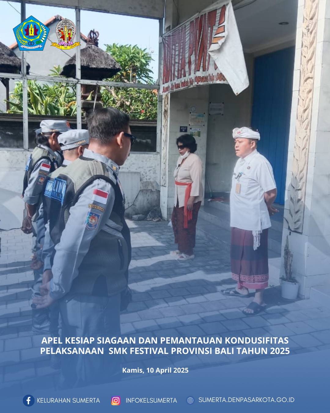 Apel kesiapsiagaan dan pemantauan kondusifitas kamtibmas pelaksanaan  SMK Festival Provinsi Bali tah