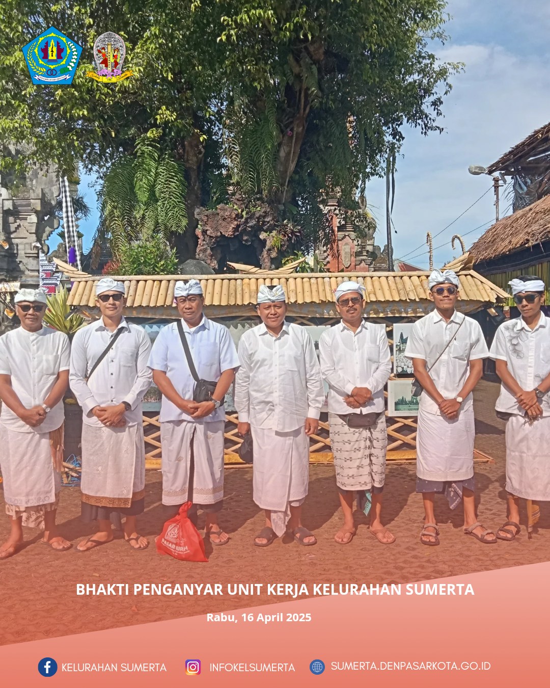 Bhakti penganyar yang dilaksanakan unit Kerja Kelurahan Sumerta, Kecamatan Denpasar Timur, Kota Denp