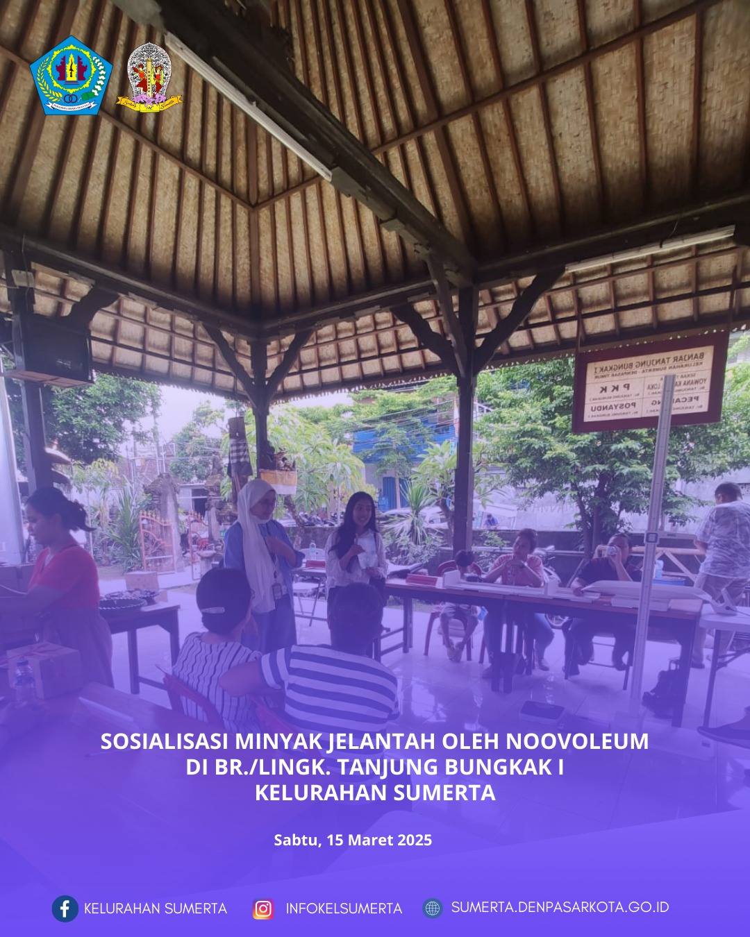 Sosialisasi pemanfaatan minyak jelantah kepada Pengurus PKK  maupun Kader Posyandu Br. /Lingk. Tanju