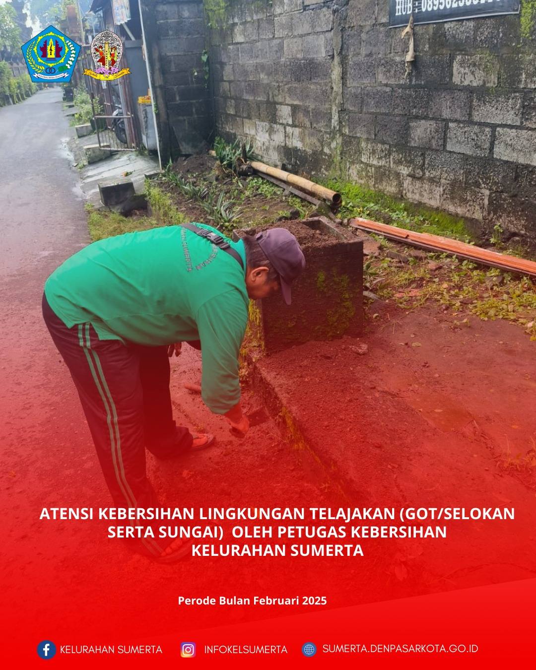 Atensi kebersihan lingkungan telajakan (got/selokan serta sungai)