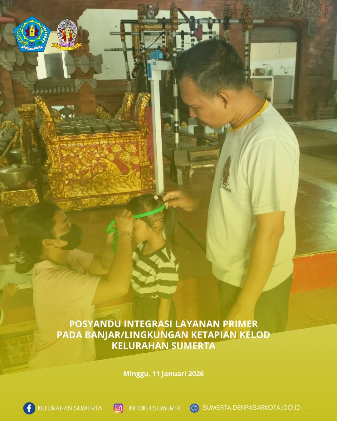 Pemantauan kondisi kesehatan melalui kegiatan posyandu Integrasi Layanan Primer (ILP) bagi seluruh s