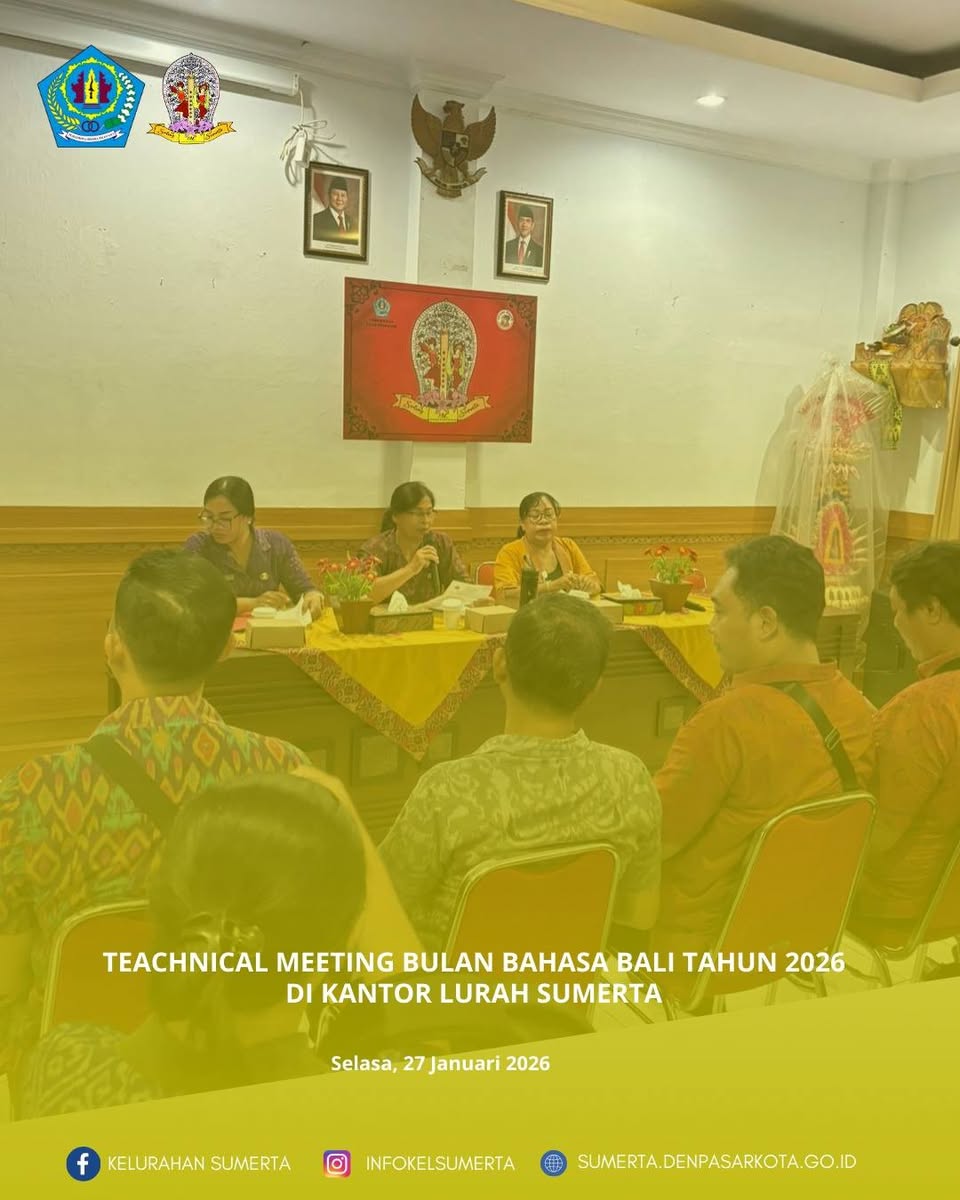 Teachnical meeting terkait  Bulan Bahasa Bali di Kantor Lurah Sumerta