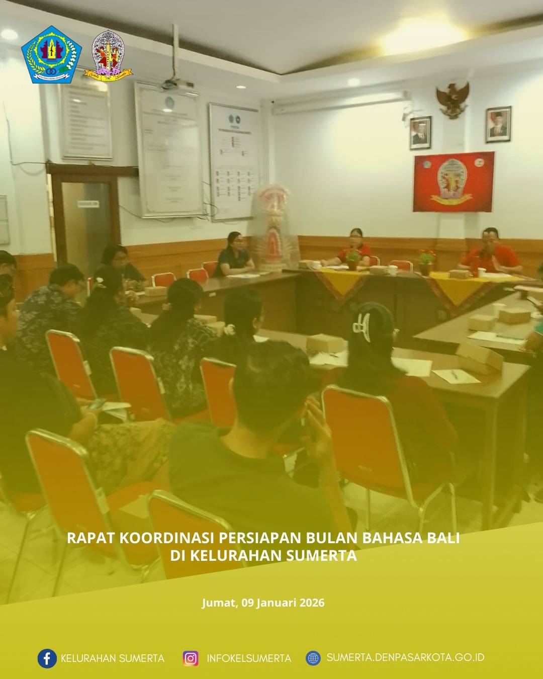 Rapat koordinasi persiapan pelaksanaan acara Bulan Bahasa Bali tahun 2026 yang dipimpin langsung ole