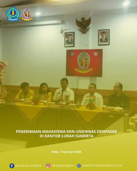 Penerimaan mahasiswa KKN dari Undiknas Denpasar sebanyak 40 orang, yang dihadiri oleh Sekretaris Cam