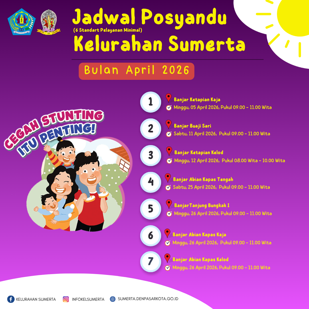 JADWAL POSYANDU 6 SPM PERIODE BULAN APRIL 2026